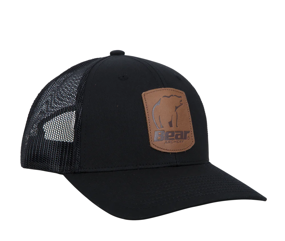 Bear Archery Black Leather Patch Hat